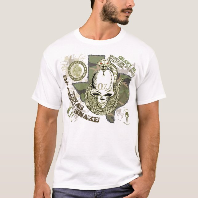 CAMISETA KOMBAT ARMOR/CRAZY 88 - TEJAS ATACA LA SERPIENTE (Anverso)