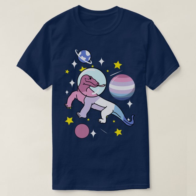Camiseta Komodo Dragon Astronaut Bigender  (Diseño del anverso)