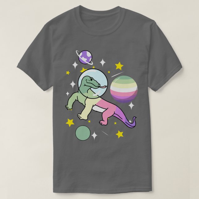 Camiseta Komodo Dragon Astronaut Genderfae (Diseño del anverso)