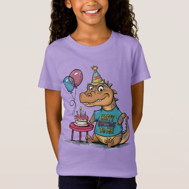 Camiseta Komodo Dragon con gorra de cumpleaños usando humor (Anverso)