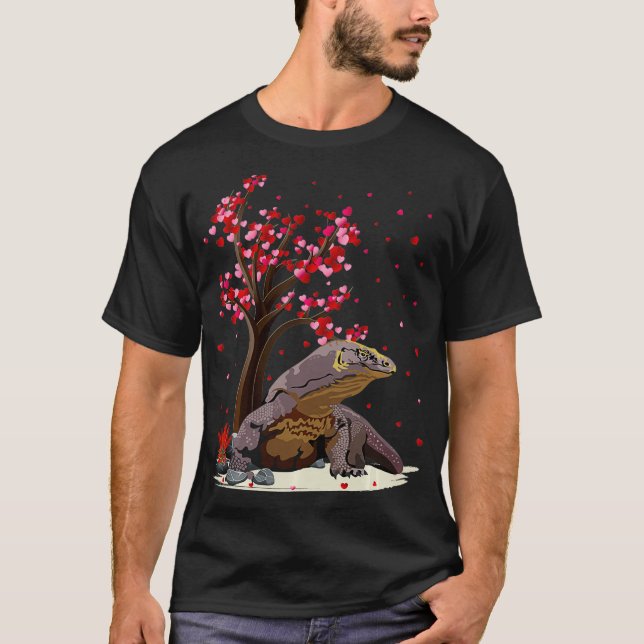 Camiseta Komodo Dragon Lover Heart Tree Komodo Dragon Valen (Anverso)