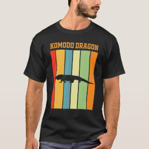 Camiseta Komodo Dragon Shadow Silhouette In Retro Colors