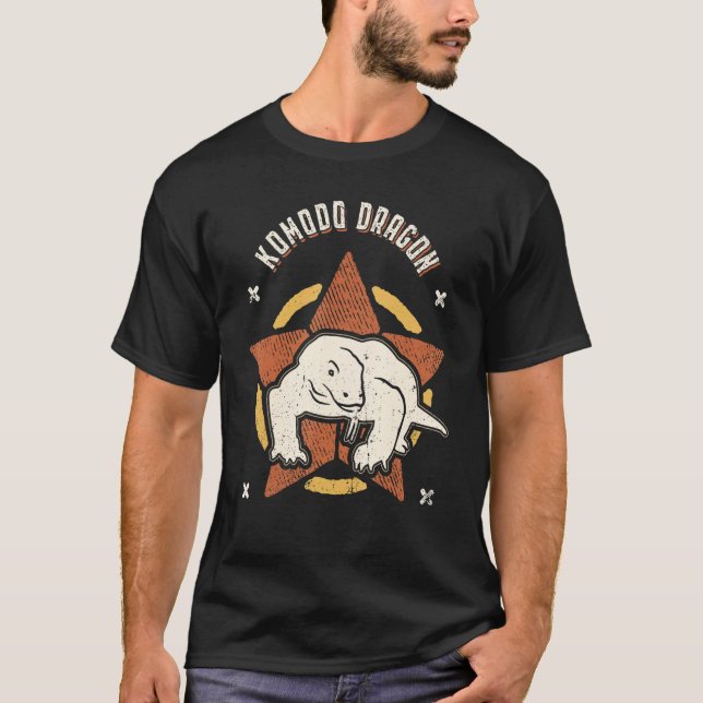 Camiseta Komodo Dragon Vintage Retro Classic Animal (Anverso)