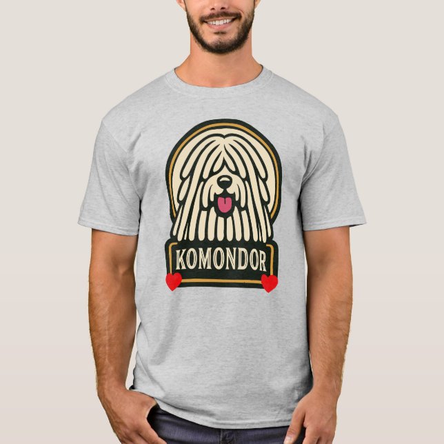 Camiseta Komondor El perro pastor húngaro Mop perro con hil (Anverso)