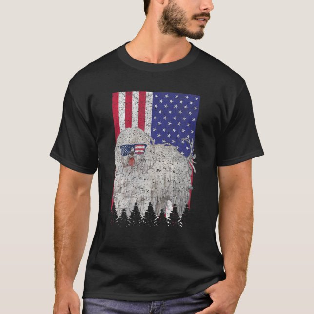 Camiseta Komondor Patriótico Dog EEUU Orgullo Bandera Ameri (Anverso)