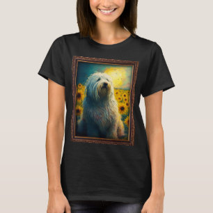 Camiseta Komondor Pintando Flor De girasol Flora De Madre F
