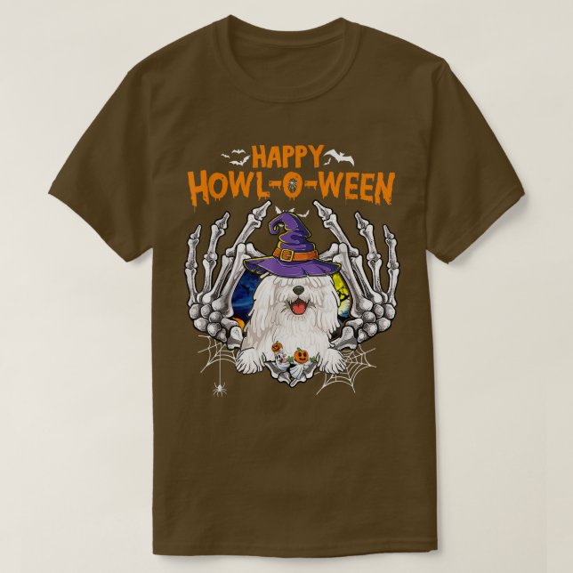Camiseta Komondor Skeleton Heart Happy HowlOWeen Costume  (Diseño del anverso)