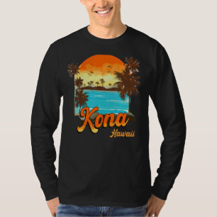 Camiseta Kona Hawaii Beach Summer Vacation Palm Sunset