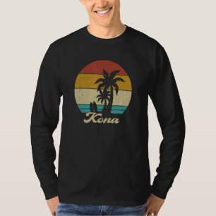 Camiseta Kona Hawaii Hawaii Hawaii Palm Tree Surfboard Retr
