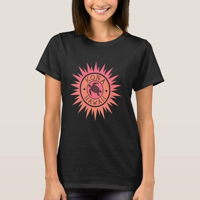 Camiseta Kona Hawaii Sea Turtle Sun Scuba Diving Surfer Sou (Anverso)