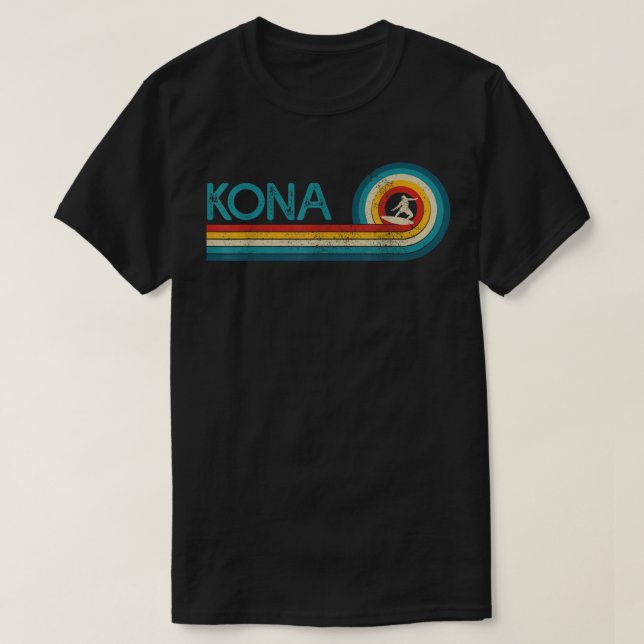 Camiseta Kona Hawaii Surf Vintage Beach Surfer Gift (Diseño del anverso)