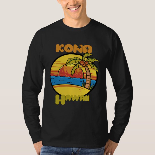 Camiseta Kona Sunset Vacation Hawaii Palm trees Ocean (Anverso)