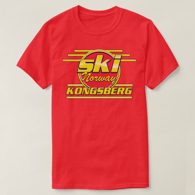 Camiseta Kongsberg Noruega ambiente de los años 80 (Diseño del anverso)