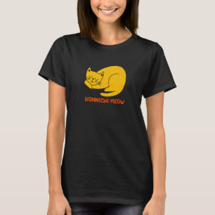 Camiseta Konnichimeow Hermoso Gato Cute Kitten Japonés