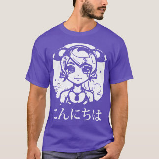 Camiseta Konnichiwa Hola Chica japonés