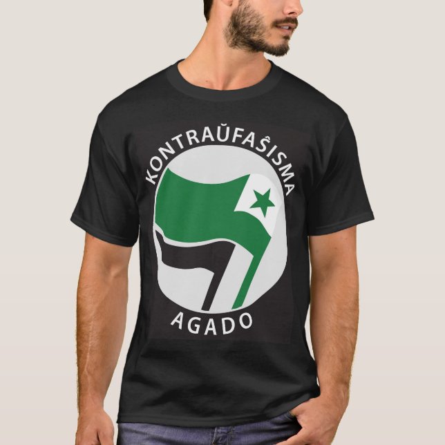 Camiseta Kontraŭfaŝisma-agado Esperanto (Anverso)