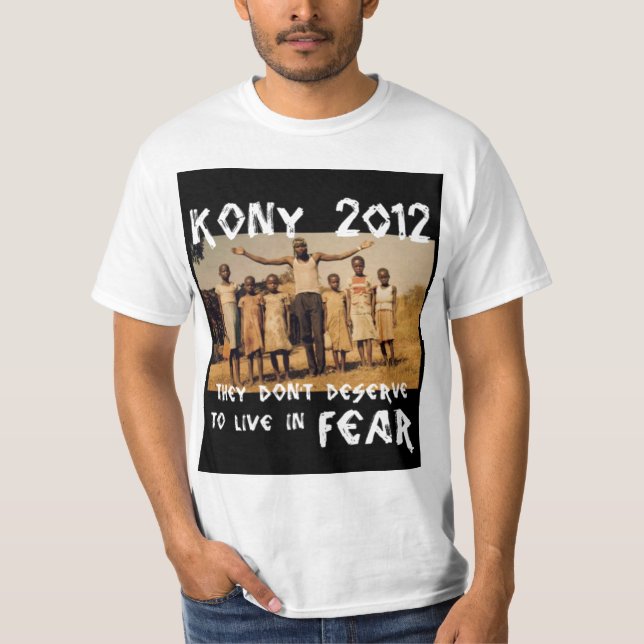 Camiseta KONY 2012 - Pare el negro del miedo (Anverso)