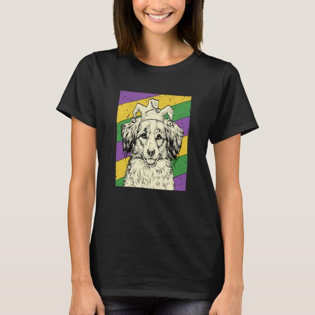 Camiseta Kooikerhondje Jester Mardi Gras Dog Mom or Dad (Anverso)