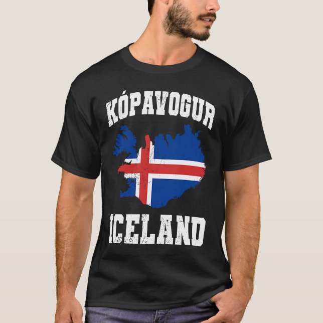 Camiseta Kopavogur Nordic Icelandic Icelander Iceland Flag (Anverso)