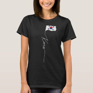 Camiseta KOREA. Bandera de la firma coreana, elegante kor p