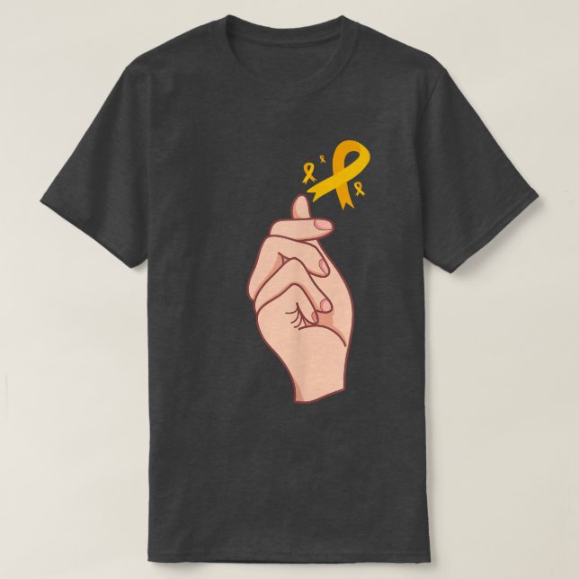 Camiseta Korean K Pop Love Sign Childhood Cancer Awareness  (Diseño del anverso)