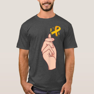 Camiseta Korean K Pop Love Sign Childhood Cancer Awareness 