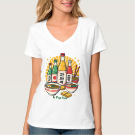 Camiseta Korean Pop Culture Chest Print T-Shirt