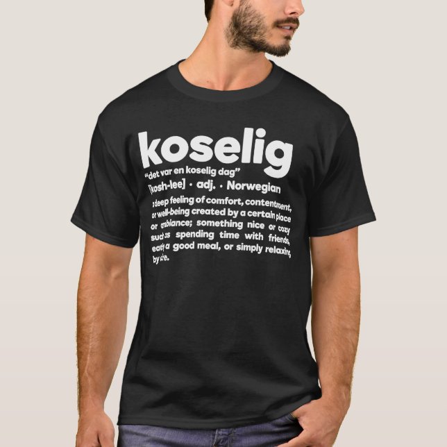Camiseta KOSELIG Palabras noruegas intraducibles (Anverso)