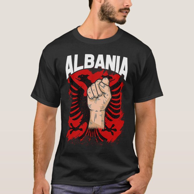 Camiseta Kosovo Albania  Tirana Flag Double Eagle (Anverso)