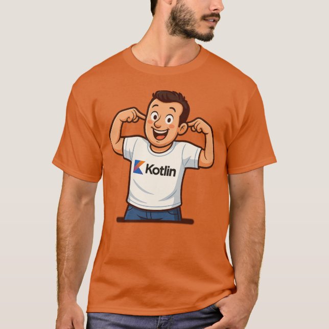 Camiseta Kotlin Programmer Cartoon T-Shirt (Anverso)