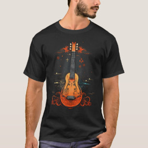 Camiseta Koto, instrumento de cuerda tradicional, arte japo