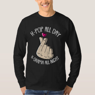 Camiseta Kpop All Day Kdrama todo la noche K-Pop Finger cor