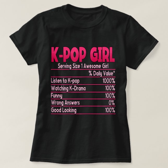 Camiseta Kpop Chica música pop coreana Kpop (Diseño del anverso)