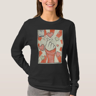 Camiseta Kpop Finger Heart música pop coreana retro vintage