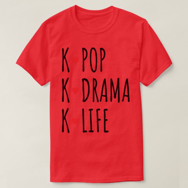 Camiseta KPop KDrama KLife (Diseño del anverso)