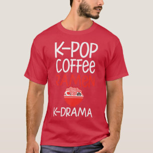 Camiseta Kpop Ramen Tee Café Ramen K-drama Bebida coreana N