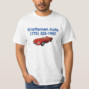 Camiseta Kraftsmen Auto Blue Font & Red Car Value T shirt