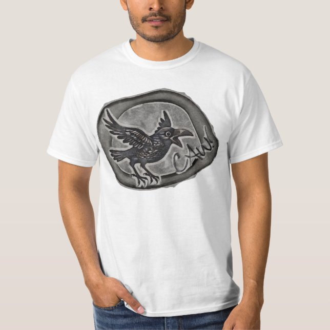 Camiseta Krähe Crow Rabe ruft CAW! (Anverso)