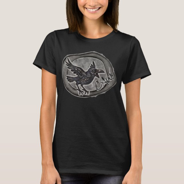 Camiseta Krähe Crow Rabe ruft CAW! (Anverso)