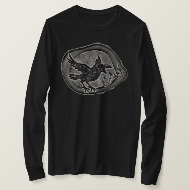 Camiseta Krähe Crow Rabe ruft CAW! Longsleeve  (Anverso del diseño)