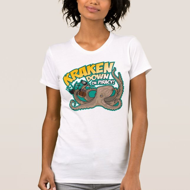 Camiseta Kraken abajo en piratería (Anverso)