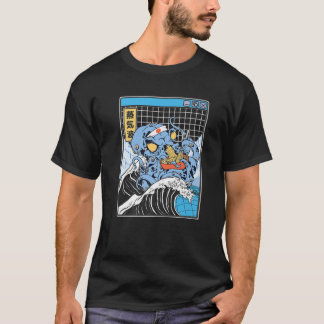 Camiseta Kraken comiendo Ramen Kanagawa Ola Octopus Anime V