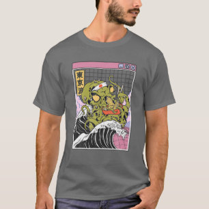 Camiseta Kraken comiendo Ramen Kanagawa Ola Octopus Anime V