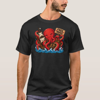 Camiseta Kraken de Abrazos Gratis! Monstruo Marino DND Ador
