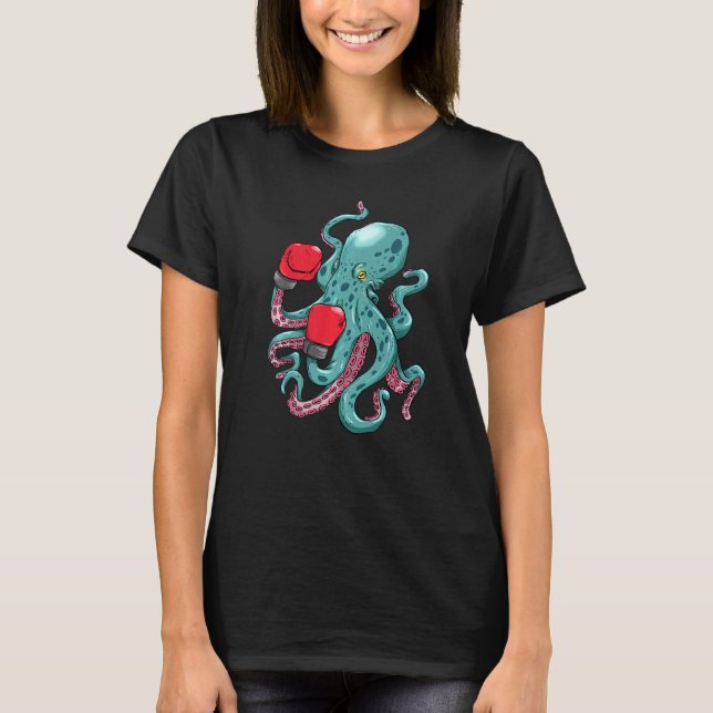Camiseta Kraken Octopus Boxing Glove Underwater Ocean Crea (Anverso)