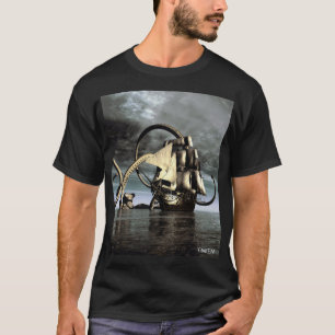 Camiseta Kraken. Pulpo gigante hunde un barco pirata