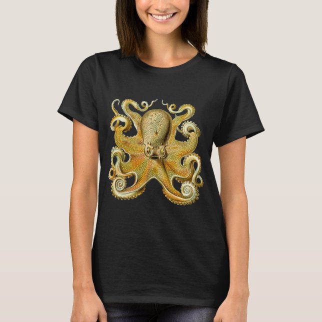 Camiseta Kraken Vintage, Pulpo Gamochonia, Ernst Haeckel (Anverso)