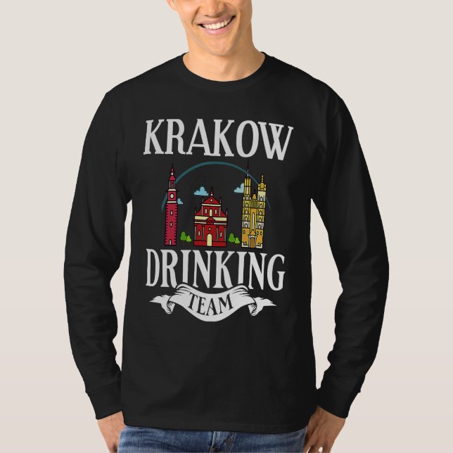 Camiseta Krakow Poland City Trip Skyline Map Travel (Anverso)