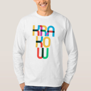 Camiseta Kraków Polonia Letras Pop Art