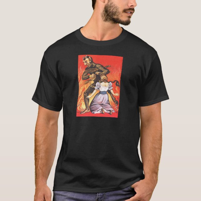 Camiseta Krampus Castigando A La Mujer (Anverso)